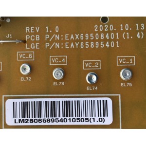 FUENTE DE PODER PARA TV LG / NUMERO DE PARTE EAY65895401 / EAX69508401 / LGP50-21UL6 / EPCC15CB1A / 3PCR02848A / 65895401 / EAX69508401(1.0) / PANEL SEL500W0(HD0-B00) / MODELO 50NANO80UPA / 50NAN080UPA / 50NANO80UPA.BUSSLJM